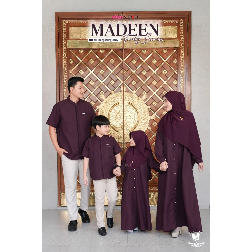 Madeen Series 01. DEEP BURGUNDY  Set Sarimbit Keluarga Bahan Nyaman, Motif Polos Yang Mewah Sarimbit 2026 thumb 50