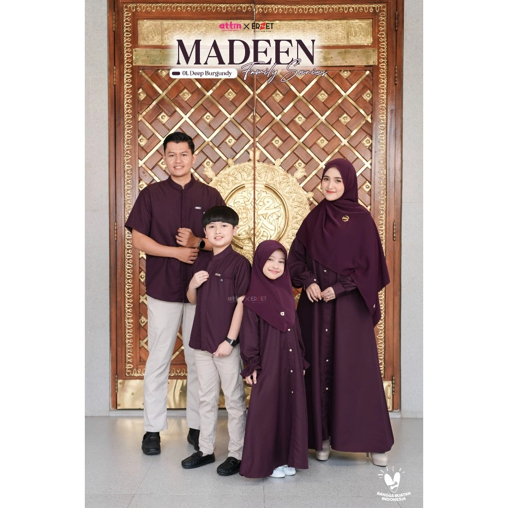 Madeen Series 01. DEEP BURGUNDY  Set Sarimbit Keluarga Bahan Nyaman, Motif Polos Yang Mewah Sarimbit 2026 thumb 51