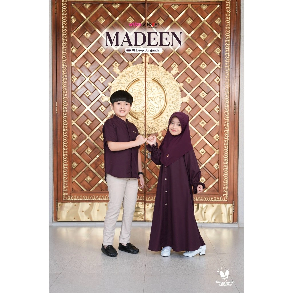 Madeen Series 01. DEEP BURGUNDY  Set Sarimbit Keluarga Bahan Nyaman, Motif Polos Yang Mewah Sarimbit 2026 thumb 47