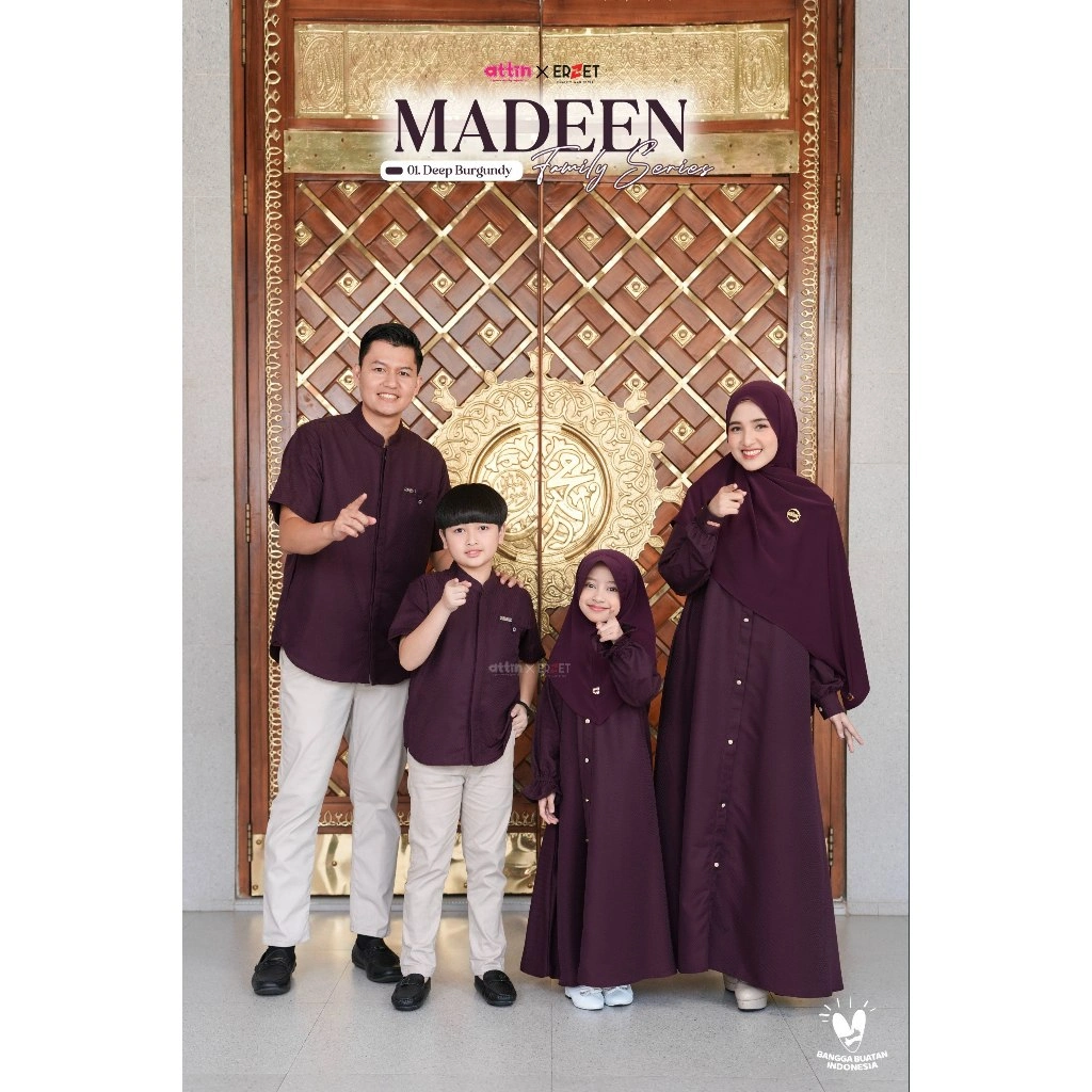 Madeen Series 01. DEEP BURGUNDY  Set Sarimbit Keluarga Bahan Nyaman, Motif Polos Yang Mewah Sarimbit 2026 thumb 48