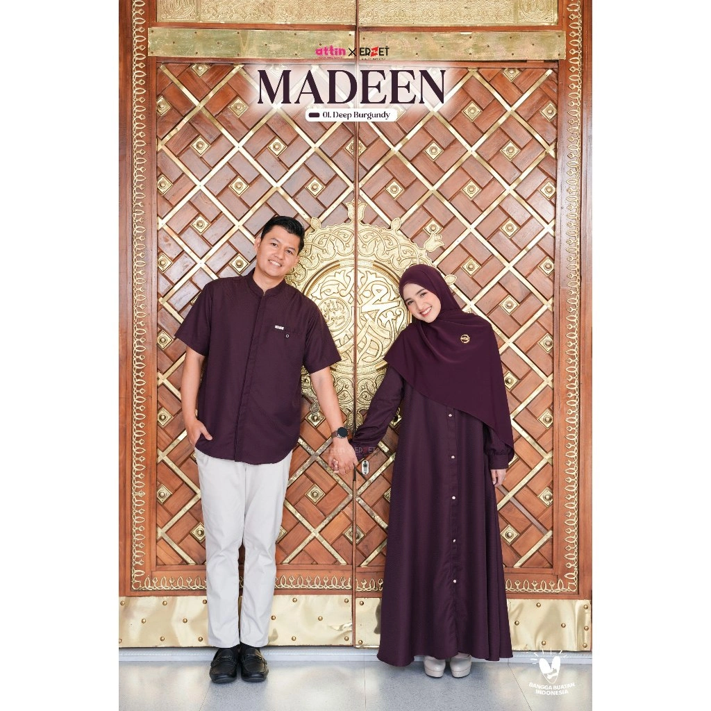 Madeen Series 01. DEEP BURGUNDY  Set Sarimbit Keluarga Bahan Nyaman, Motif Polos Yang Mewah Sarimbit 2026 thumb 46