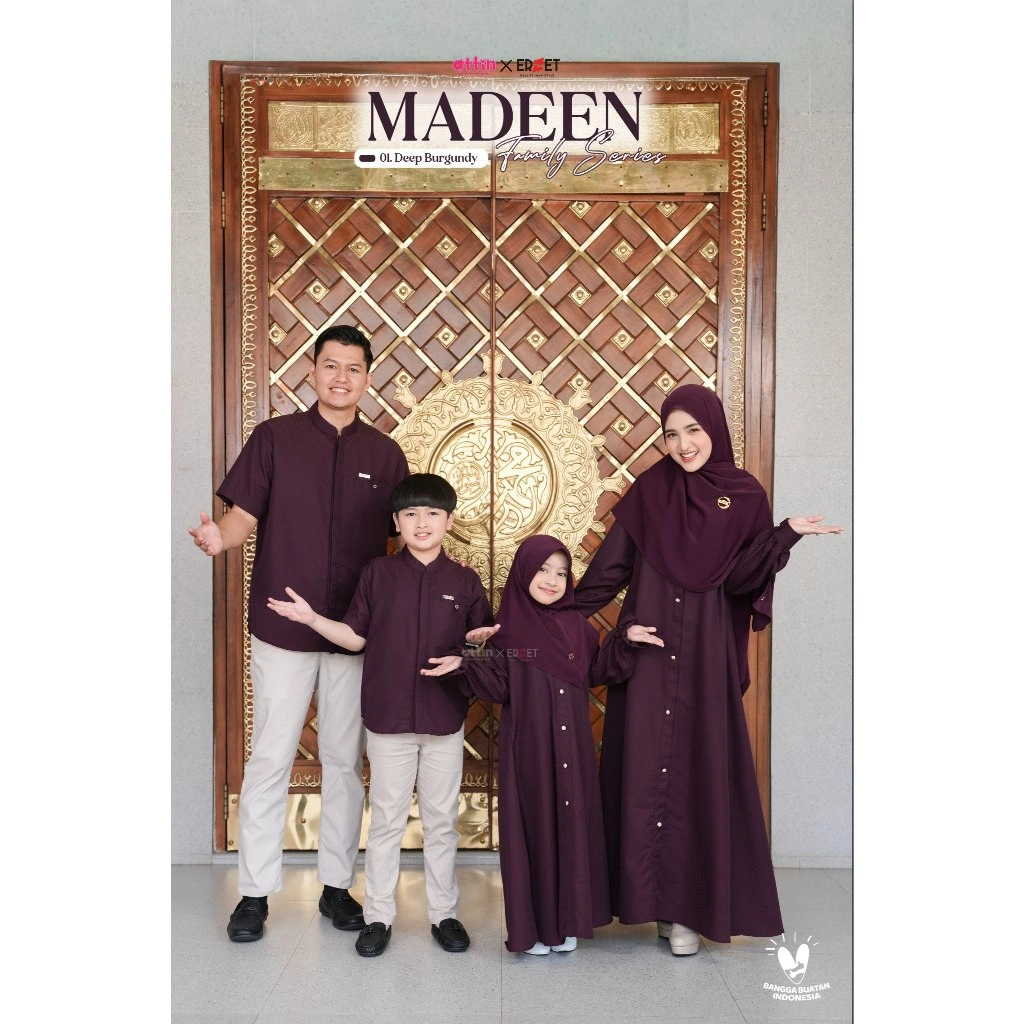 Madeen Series 01. DEEP BURGUNDY  Set Sarimbit Keluarga Bahan Nyaman, Motif Polos Yang Mewah Sarimbit 2026 thumb 49