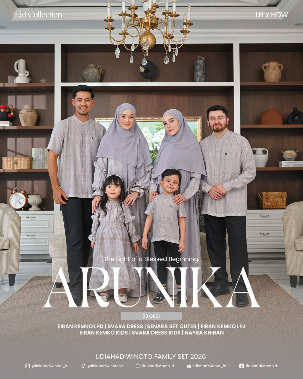 Lidia - Arunika Family Set 03 Grey (Sarimbit LH 2026)