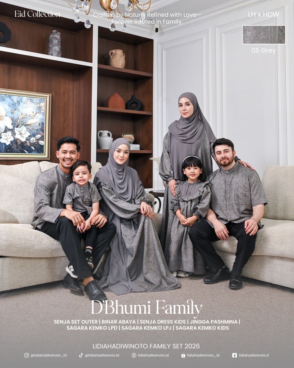 Lidia - Dbhumi Family Set 05 Grey (Sarimbit LH 2026)
