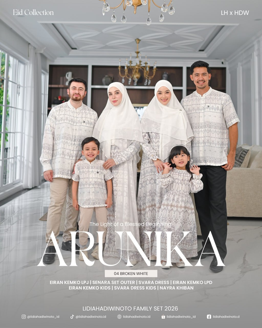 Lidia - Arunika Family Set 04 Broken White (Sarimbit LH 2026)