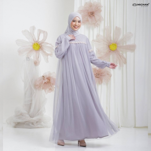 Michan - Gamis Dewasa - Mutiara Tile Silver - Michan.co.id