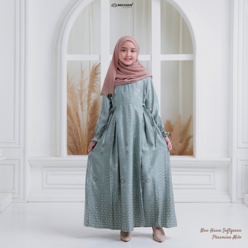 Michan - Gamis Kidz Michan - KID NEW Hawa Softgreen - Michan.co.id