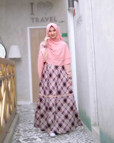 Michan - Gamis Dewasa - Kanaya Dress Caramel-Oldrose - Michan.co.id