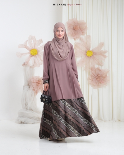 Michan - Gamis Dewasa - Mayesa Dress Capucino - Michan.co.id