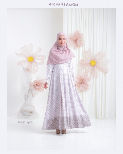 Michan - Gamis Dewasa - OneWish Michan MOM Egret - Michan.co.id