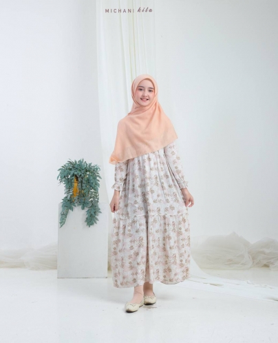 Michan - Gamis Kidz Michan - Kid KILA DRESS RAYON Softpeach - Michan.co.id