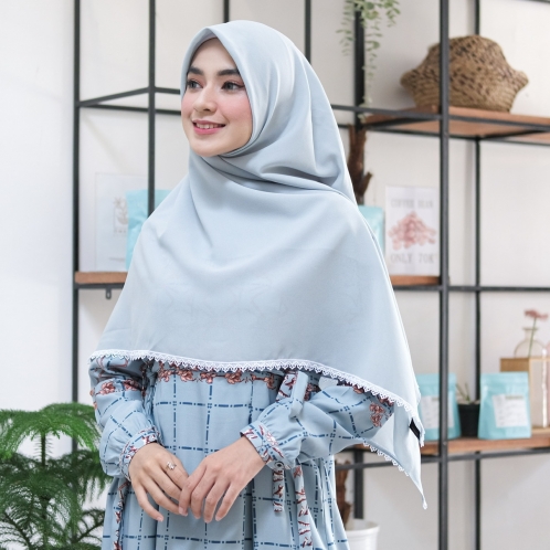 Michan - Khimar Michan - Square Renda SoftBlue - Michan.co.id