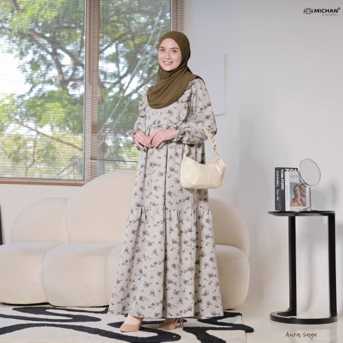 Michan - Gamis Dewasa - MOM Aura Sage - Michan.co.id