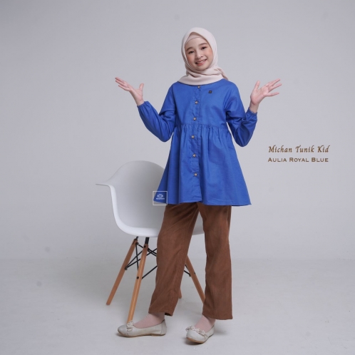 Michan - Gamis Kidz Michan - KID Aulia Royal Blue - Michan.co.id