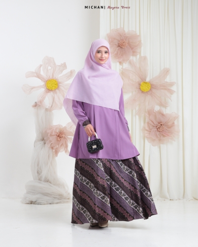Michan - Gamis Dewasa - Mayesa Dress PURPLE - Michan.co.id
