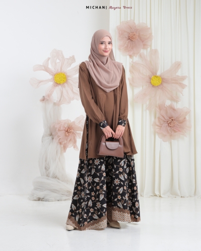 Michan - Gamis Dewasa - Mayesa Dress MOCCA - Michan.co.id