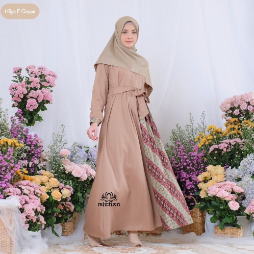 Michan - Gamis Dewasa - Hilya F Batik Cream - Michan.co.id