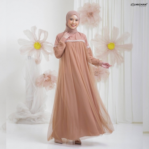 Michan - Gamis Dewasa - Mutiara Tile Mocca - Michan.co.id