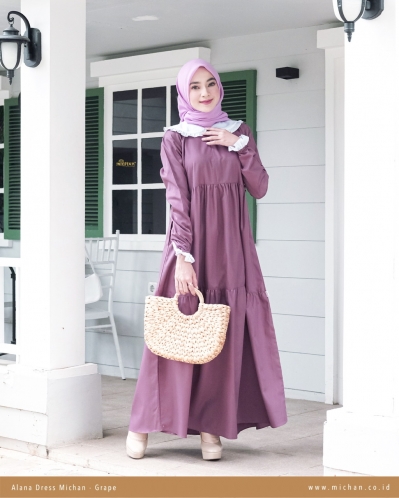 Michan - Gamis Dewasa - Alana Michan Grape - Michan.co.id