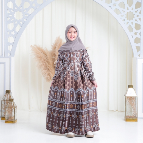 Michan - Gamis Kidz Michan - KID Hawa Raya Chocolate - Michan.co.id