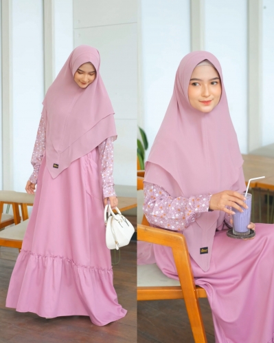 Michan - Gamis Dewasa - Karin Dress Dusty purple - Michan.co.id