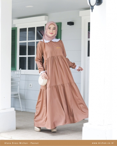 Michan - Gamis Dewasa - Alana Michan Peanut - Michan.co.id