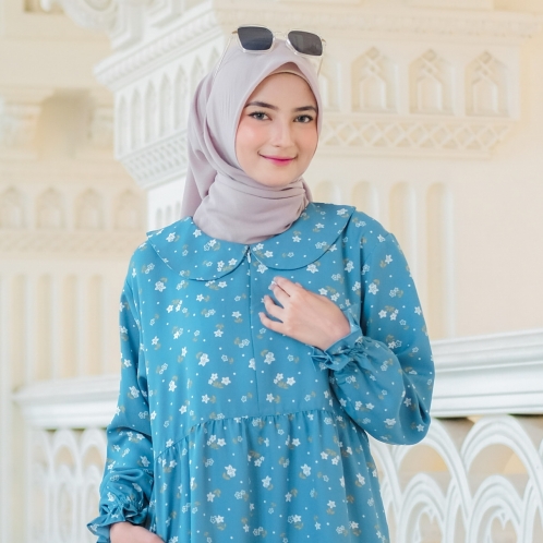 Michan - Atasan / Top - Tunik Safwah Michan Biru - Michan.co.id