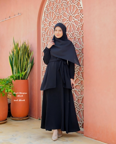 Michan - Gamis Dewasa - Mayesa BASIC Black - Michan.co.id