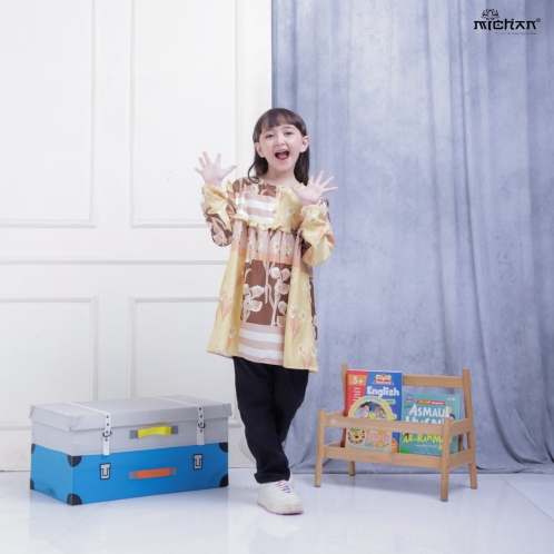 Michan - Gamis Kidz Michan - Tunik Caca KID Choco Gold - Michan.co.id