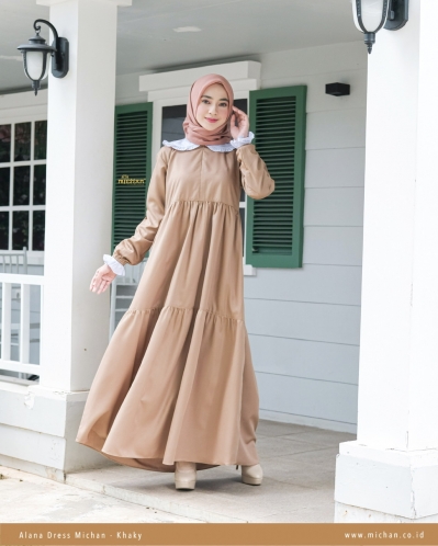 Michan - Gamis Dewasa - Alana Michan Khaki - Michan.co.id