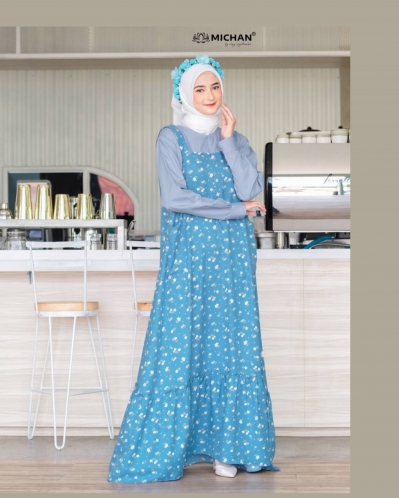 Michan - Gamis Dewasa - OVERALL Seri B Biru - Michan.co.id