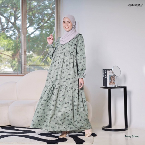 Michan - Gamis Dewasa - MOM Aura Green - Michan.co.id