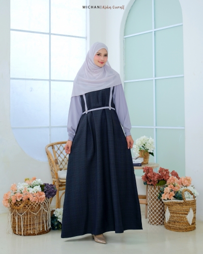 Michan - Gamis Dewasa - OVERALL Alika Linen Oldnavy - Michan.co.id