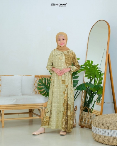 Michan - Gamis Kidz Michan - KID Hawa Etnik Khaky - Michan.co.id