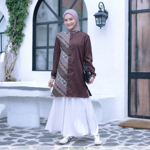 Michan - Atasan / Top - Tunik ALEA Brown - Michan.co.id