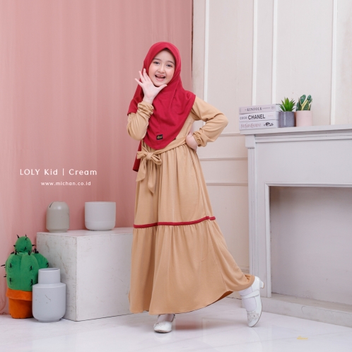 Michan - Gamis Kidz Michan - Loly KID Cream - Michan.co.id