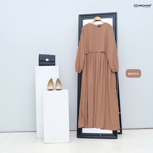 Michan - Gamis Dewasa - Keira Dress Mocca - Michan.co.id