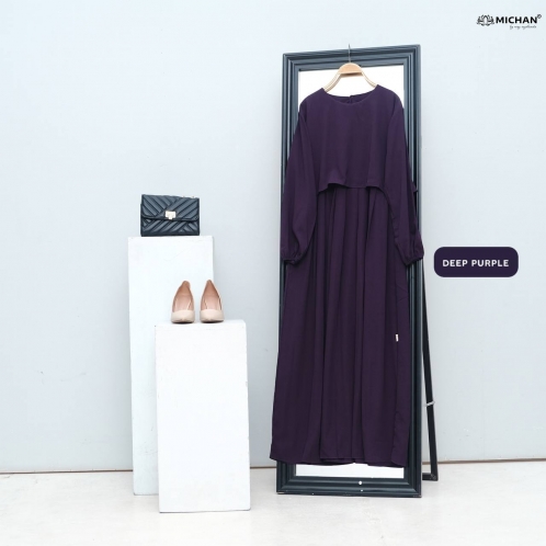 Michan - Gamis Dewasa - Keira Dress Deep Purple - Michan.co.id