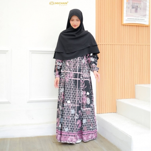 Michan - Gamis Dewasa - Hawa Seri-O Black - Michan.co.id