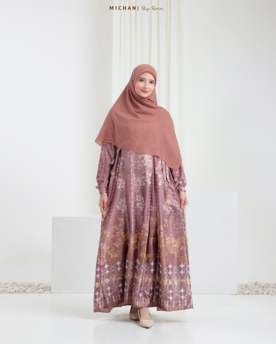Michan - Gamis Dewasa - Biya Dress Choco - Michan.co.id