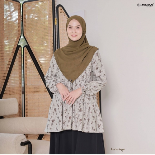 Michan - Atasan / Top - Tunik Aura Sage - Michan.co.id