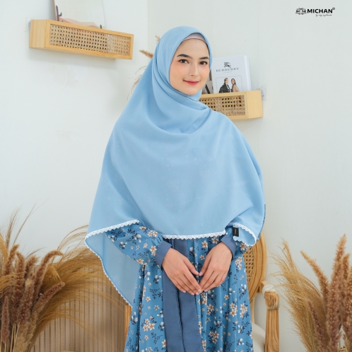 Michan - Khimar Michan - Square Renda SoftBlue - Michan.co.id