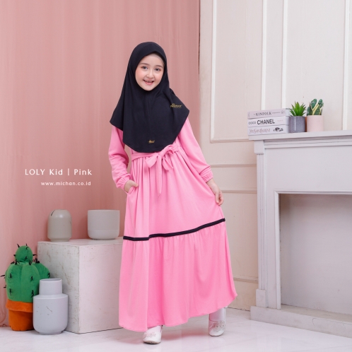 Michan - Gamis Kidz Michan - Loly KID Pink - Michan.co.id