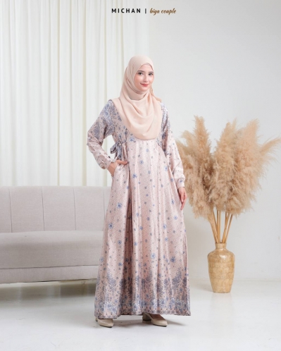 Michan - Gamis Dewasa - Biya Couple Dress Cream - Michan.co.id