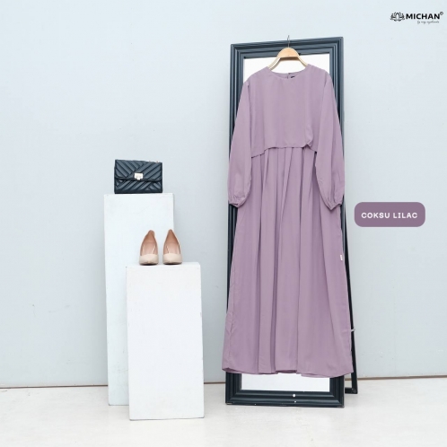 Michan - Gamis Dewasa - Keira Dress Coksu Lilac - Michan.co.id