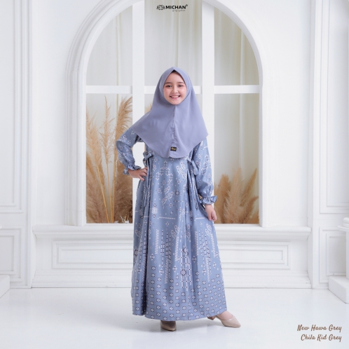 Michan - Gamis Kidz Michan - KID NEW Hawa Grey - Michan.co.id