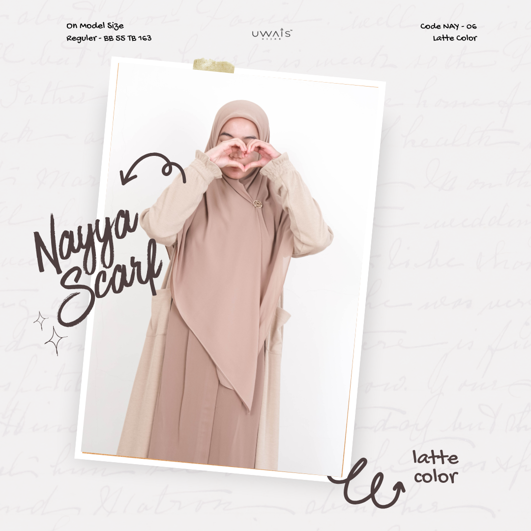 Uwais - Nayya Scarf Segiempat Polos Bahan Ceruti Premium
