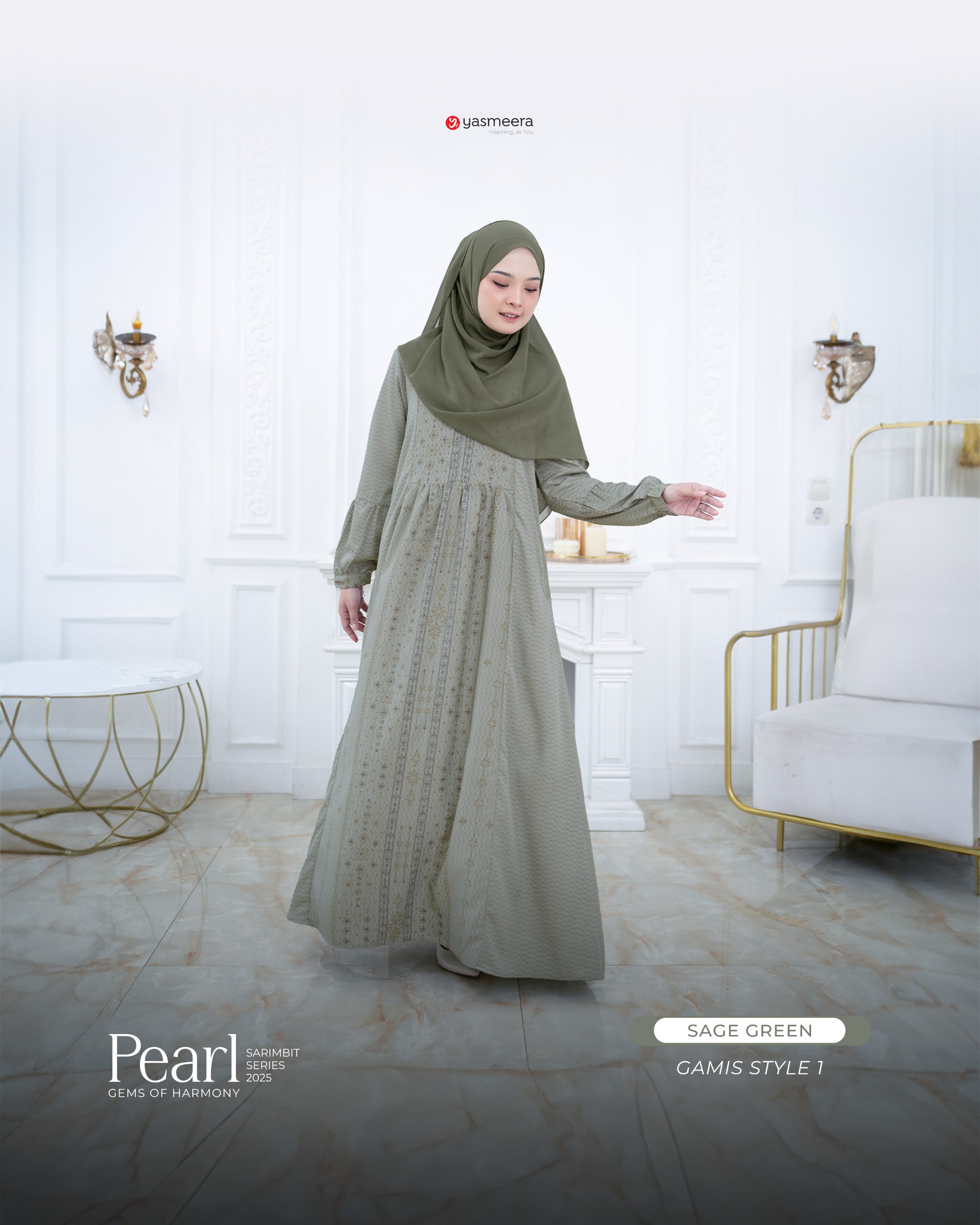 Yasmeera - SARIMBIT 2025 PEARL SERIES WARNA SAGE GREEN thumb 6