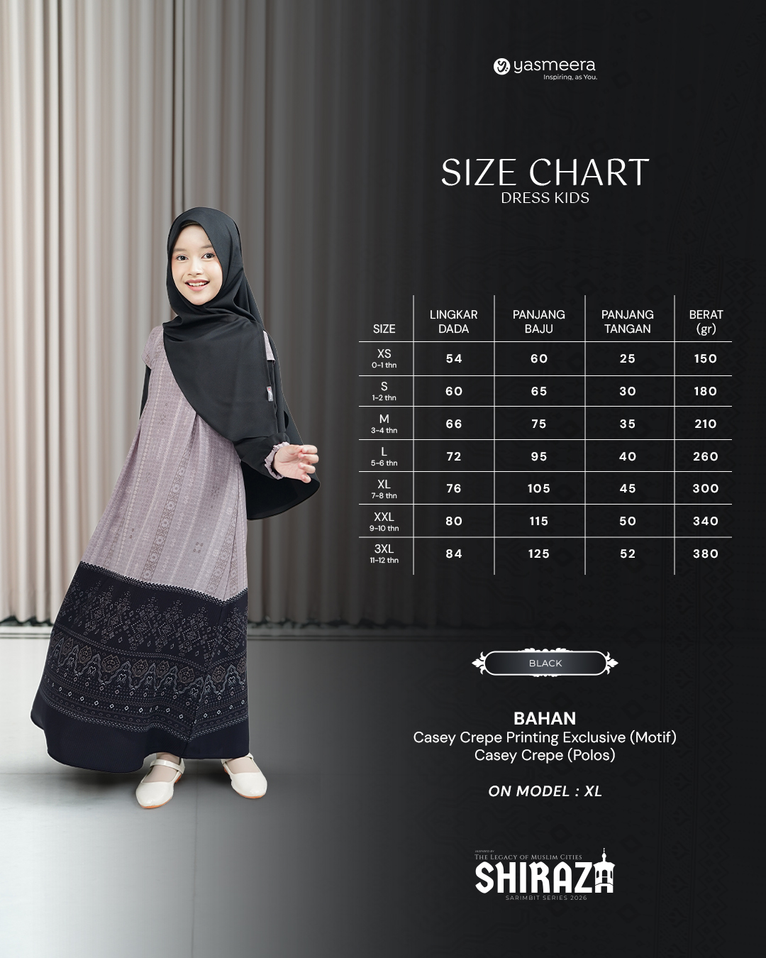 Yasmeera - GAMIS SHIRAZA STYLE 1 ANAK GRADE B thumb 9