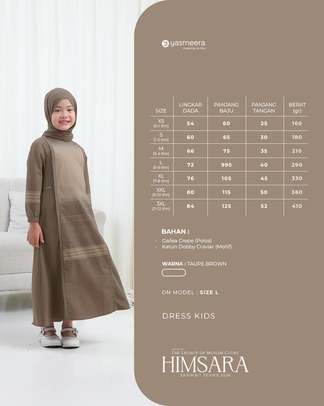 Yasmeera - HIMSARA SERIES - TAUPE BROWN thumb 3